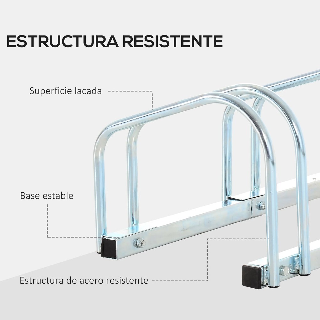 HOMCOM Estacionamento para 4 Bicicletas Suporte de Aço para Estacionar