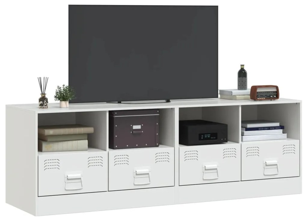 Móveis de TV 2 pcs 67x39x44 cm aço branco