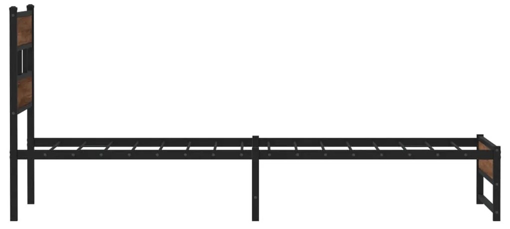 Estrutura de cama sem colchão 90x200 cm metal carvalho castanho