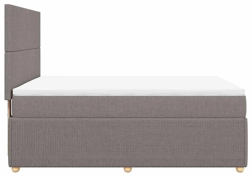 Cama com molas/colchão 140x190 cm tecido castanho-acinzentado