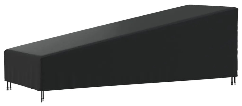 vidaXL Capa para espreguiçadeira 203x81x25/63 cm 420D oxford preto
