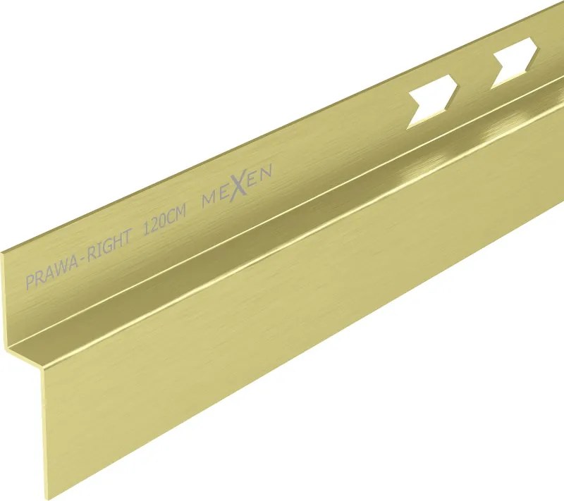 Mexen Line-B guarnição de parede inclinada 120 cm direita, dourada escovada - 185502120R