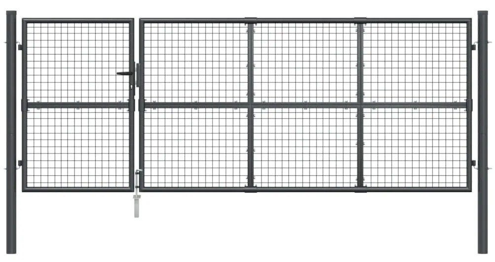Portão de rede para jardim 350x175 cm aço galvanizado antracite