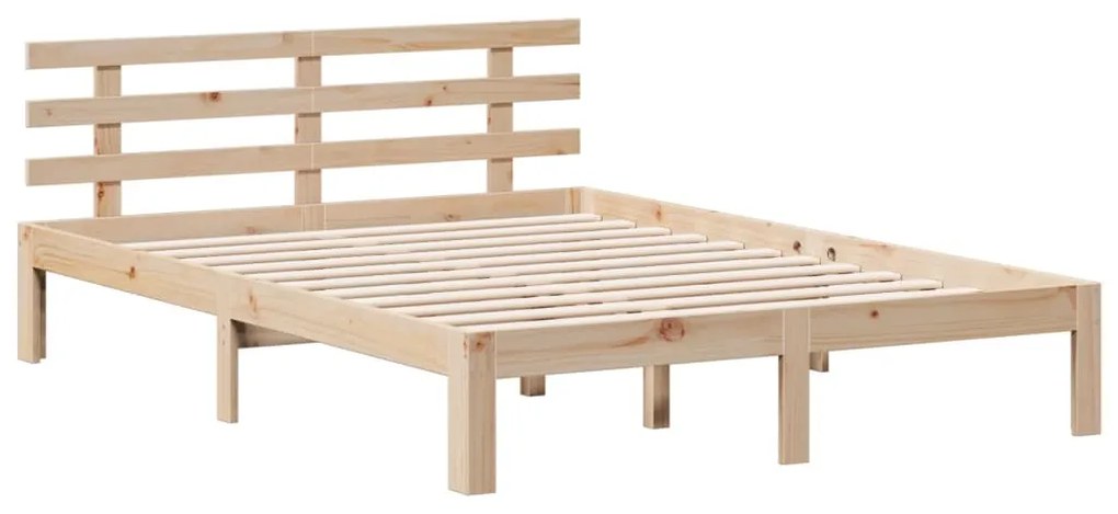 Cama com estante sem colchão 140x190 cm pinho maciço