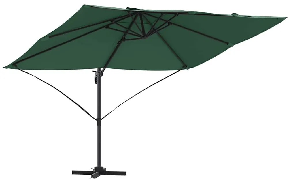 Guarda-Sol Cantilever Roma Verde 352x251x260 cm em Alumínio