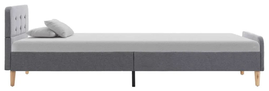 Estrutura de cama em tecido 100x200 cm cinzento-claro