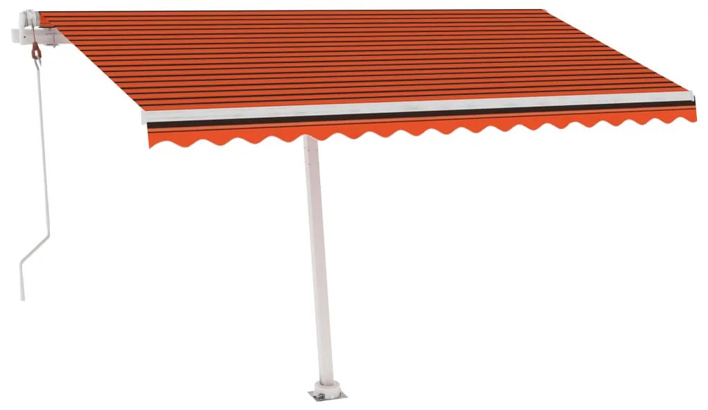Toldo autom. LED e sensor de vento 450x350 cm laranja/castanho