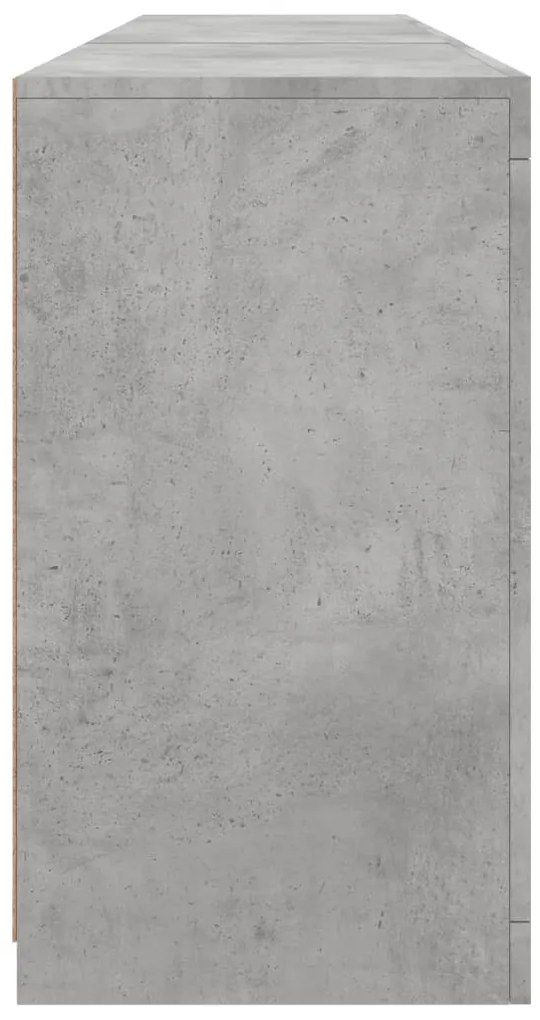 Aparador com luzes LED 162x37x67 cm cinzento cimento