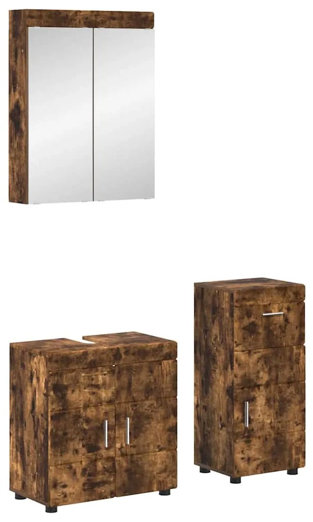 vidaXL Conjunto de Móveis para Banheiro TULUM Carvalho Defumado
