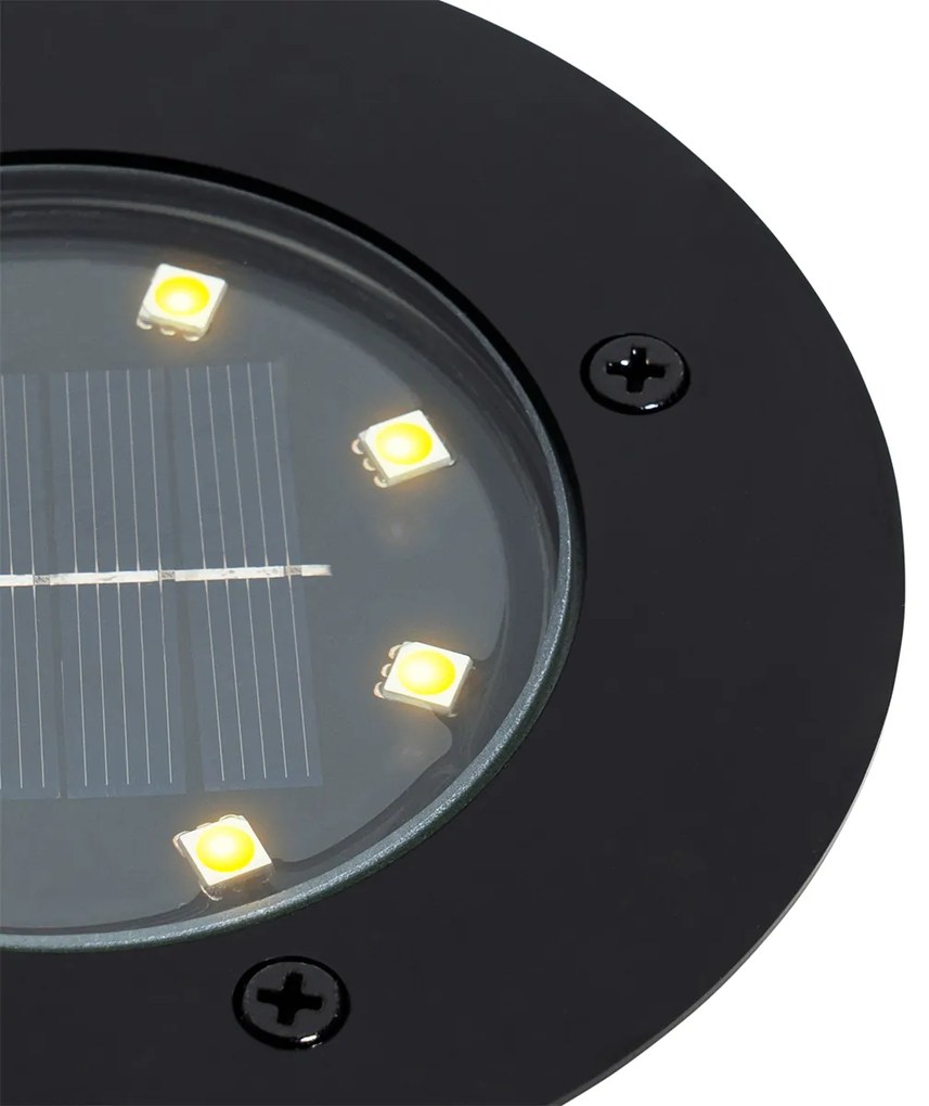 Conjunto de 6 Focos de Chão Pretos Incl. LED IP65 Solar - Terry