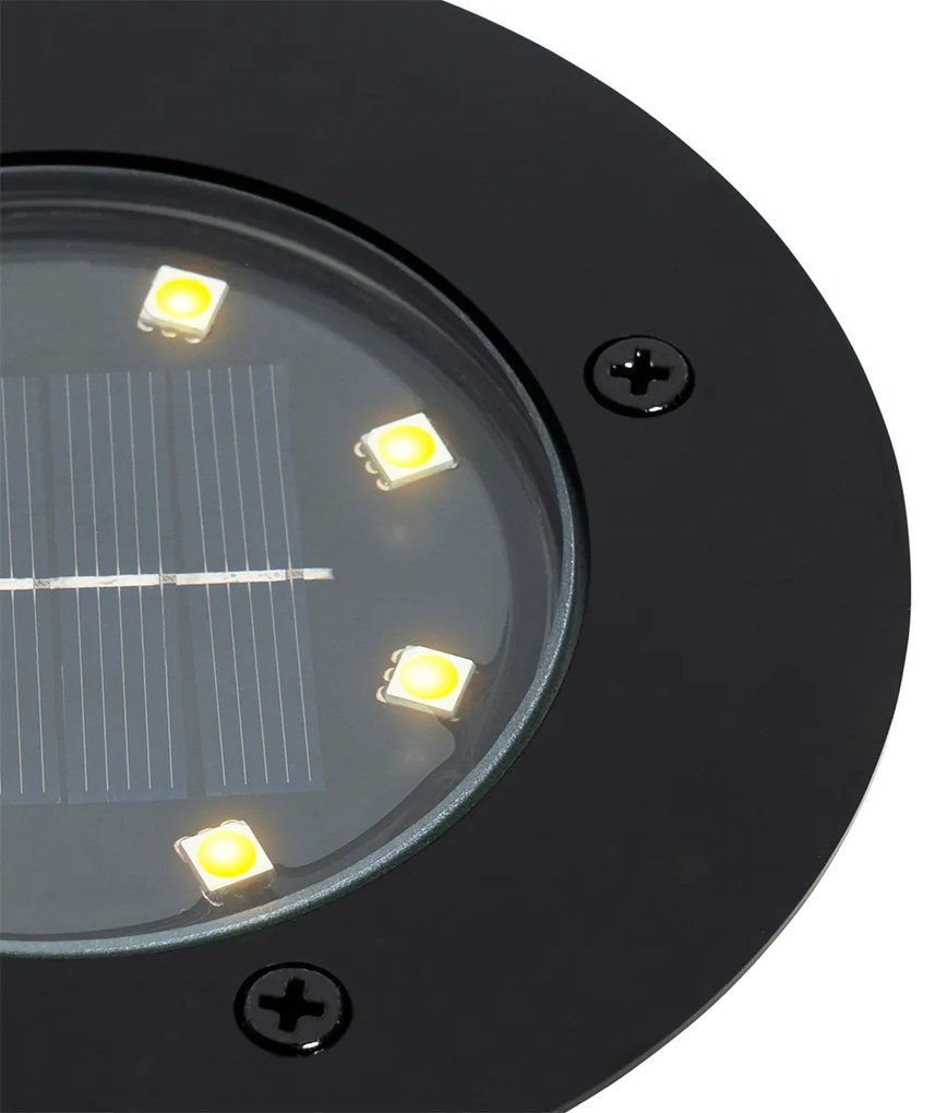 Conjunto de 6 focos de jardim pretos com LED IP65 solar - Terry