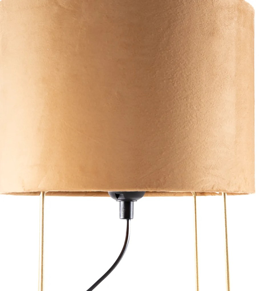 Candeeiro de mesa moderno amarelo com dourado - Rosalina