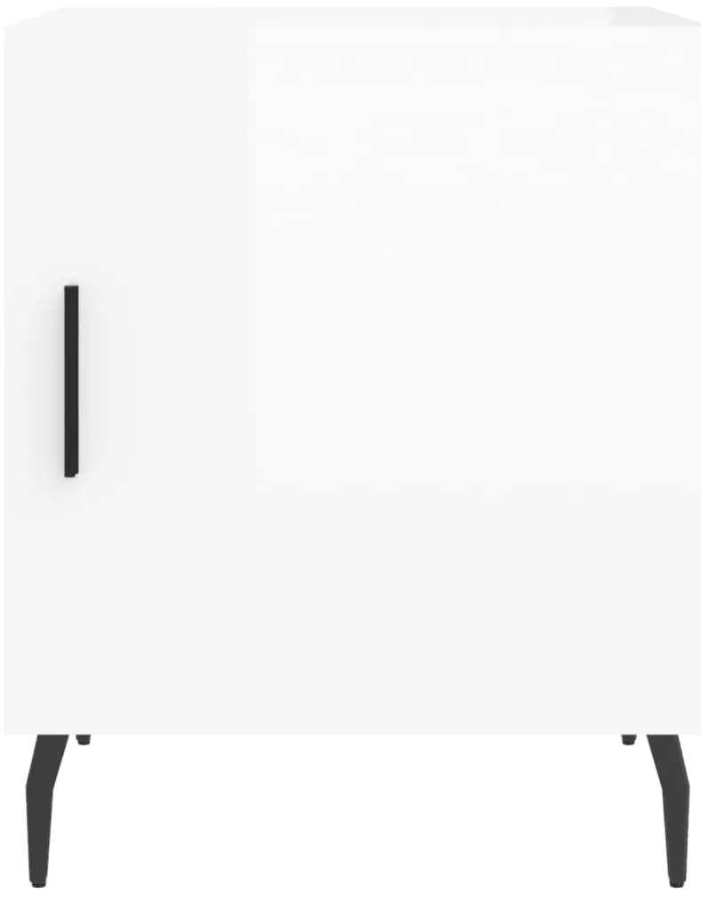 Mesa de cabeceira 40x40x50cm derivados madeira branco brilhante