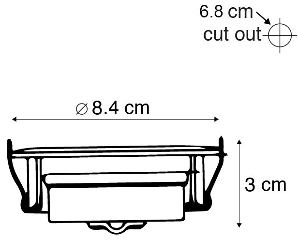 Conjunto de 5 focos modernos embutidos pretos incluindo LED regulável em 3 etapas - Mio Moderno