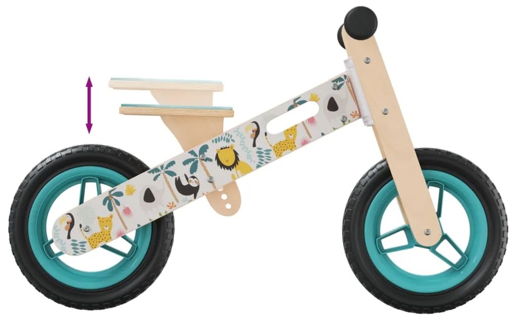 Bicicleta de equilíbrio para crianças com estampa azul