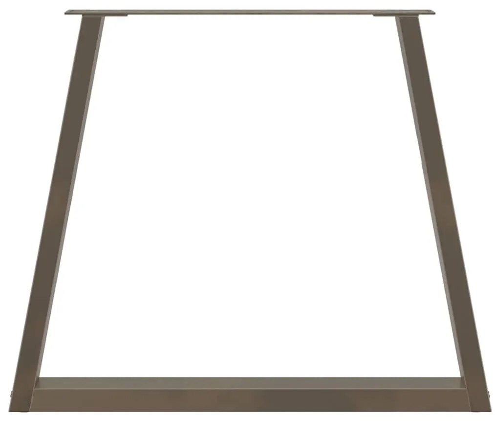 Pés para mesa de jantar em formato de V, 2 peças, aço natural, 70x(72-