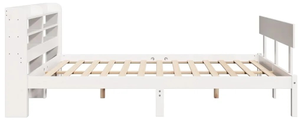 Cama sem colchão 140x190 cm madeira de pinho maciça branco