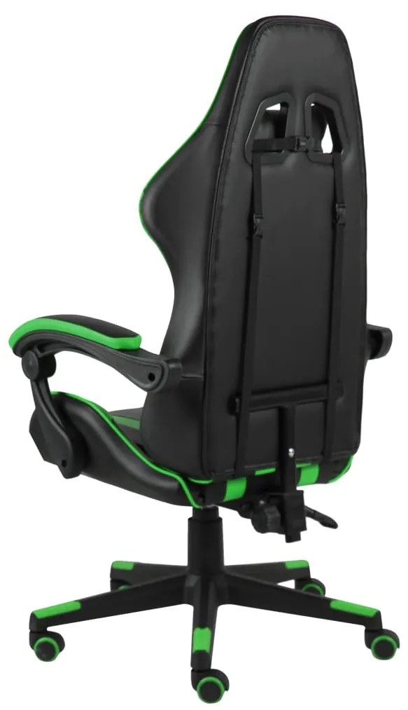 Cadeira estilo corrida couro artificial preto e verde