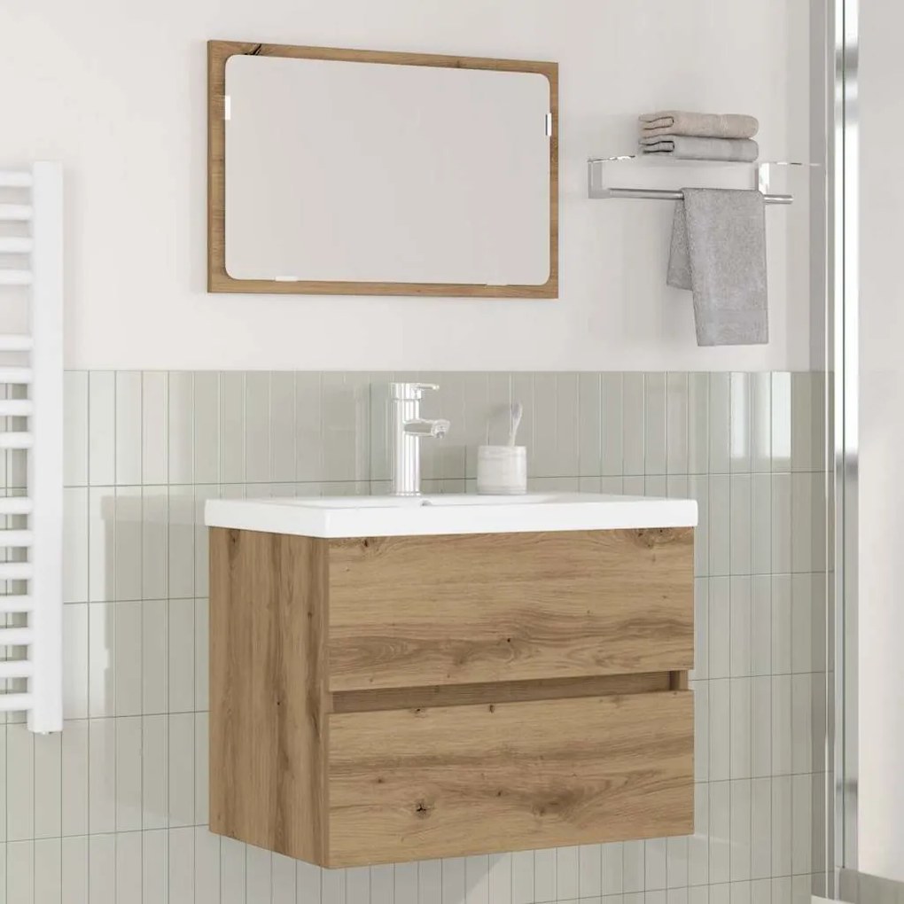 Conjunto de Móveis para Banheiro 3 pcs Carvalho preto