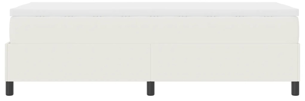 Cama Box Spring com Colchão Creme 100x200 cm Tecido de Corduroy