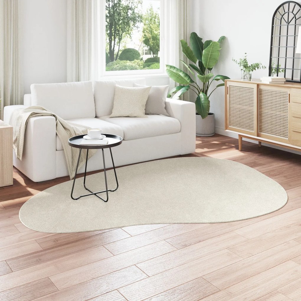 Tapete 'HUARTE'de pelo curto, suave e lavável em creme 160x230 cm