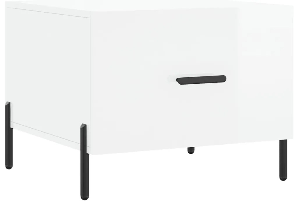 Mesas de centro 2 pcs 50x50x40 cm branco brilhante