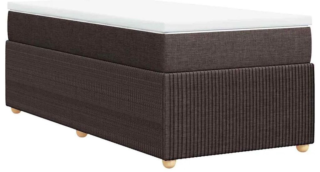 Cama com molas/colchão 90x190 cm tecido castanho-escuro