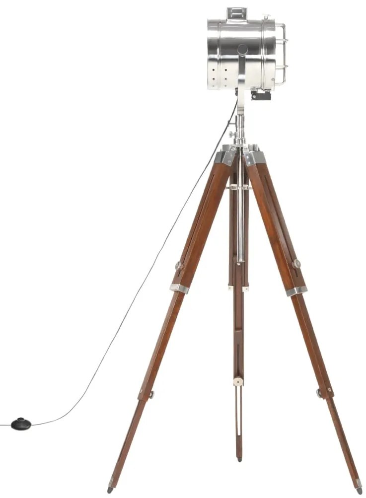 Candeeiro de chão tripé 165 cm madeira de mangueira maciça