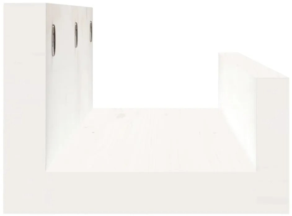Prateleiras de parede 2 pcs 50x12x9 cm pinho maciço branco