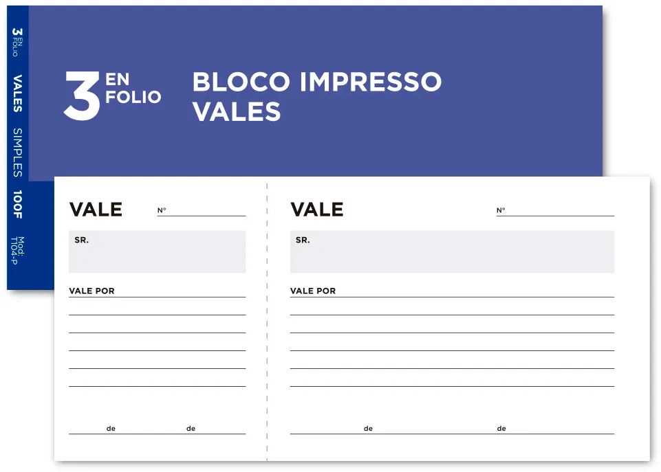 Vale de Caixa Simples 205x112 mm