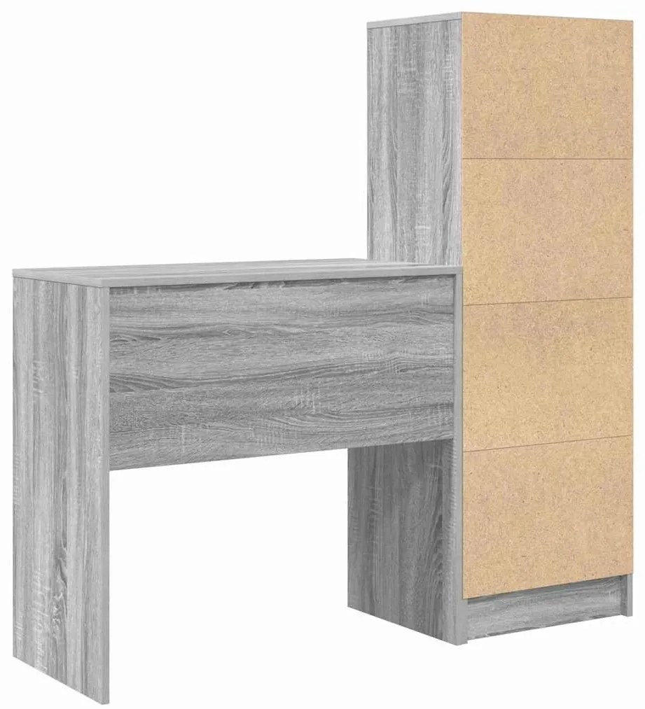 Mesa com Armazenamento Cinza Sonoma Madeira Engenharia