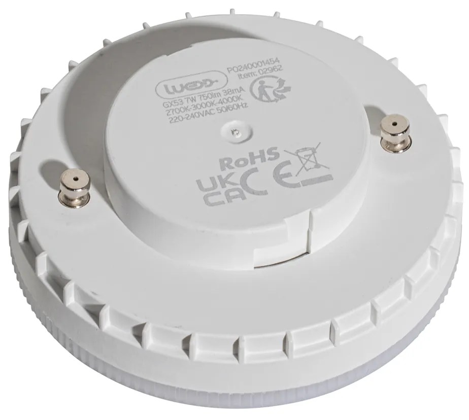Conjunto de 5 Lâmpadas LED GX53 Dim to Warm de 3 passos 7W 750 lm 2700K-4000K