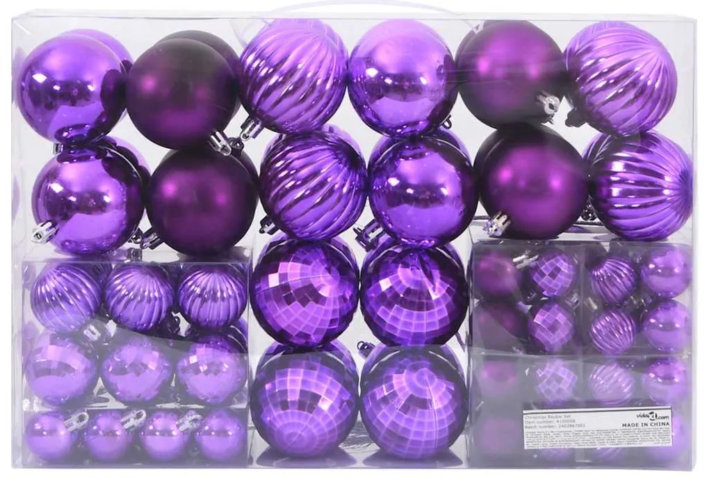 Enfeites de Natal 100 pcs Ø3/4/6 cm lilás