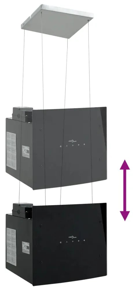 Exaustor de ilha c/ ecrã tátil LCD vidro temperado