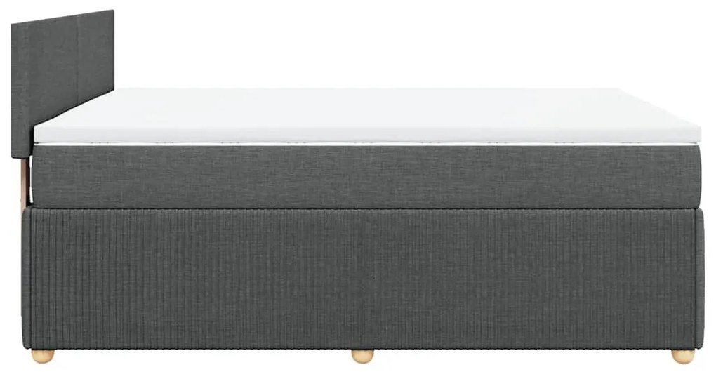 Cama com molas/colchão 160x200 cm tecido cinzento-escuro