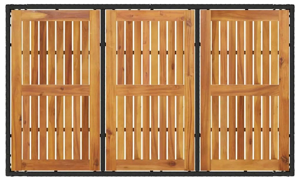 Conjunto de Jantar de Jardim de 5 Peças com Almofadas Pretas de Rattan