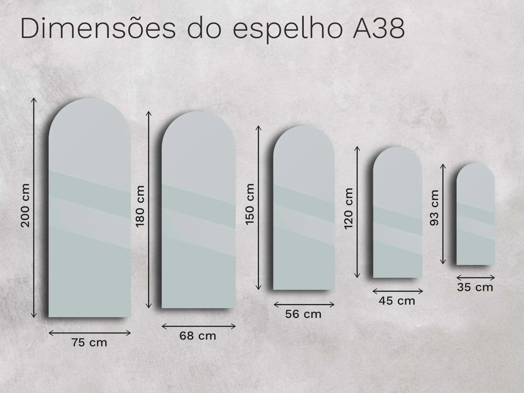 Espelho atípico com iluminação A38