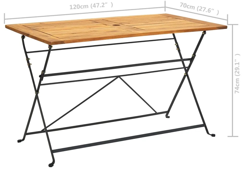 7 pcs conjunto dobrável de jantar p/ jardim acácia maciça