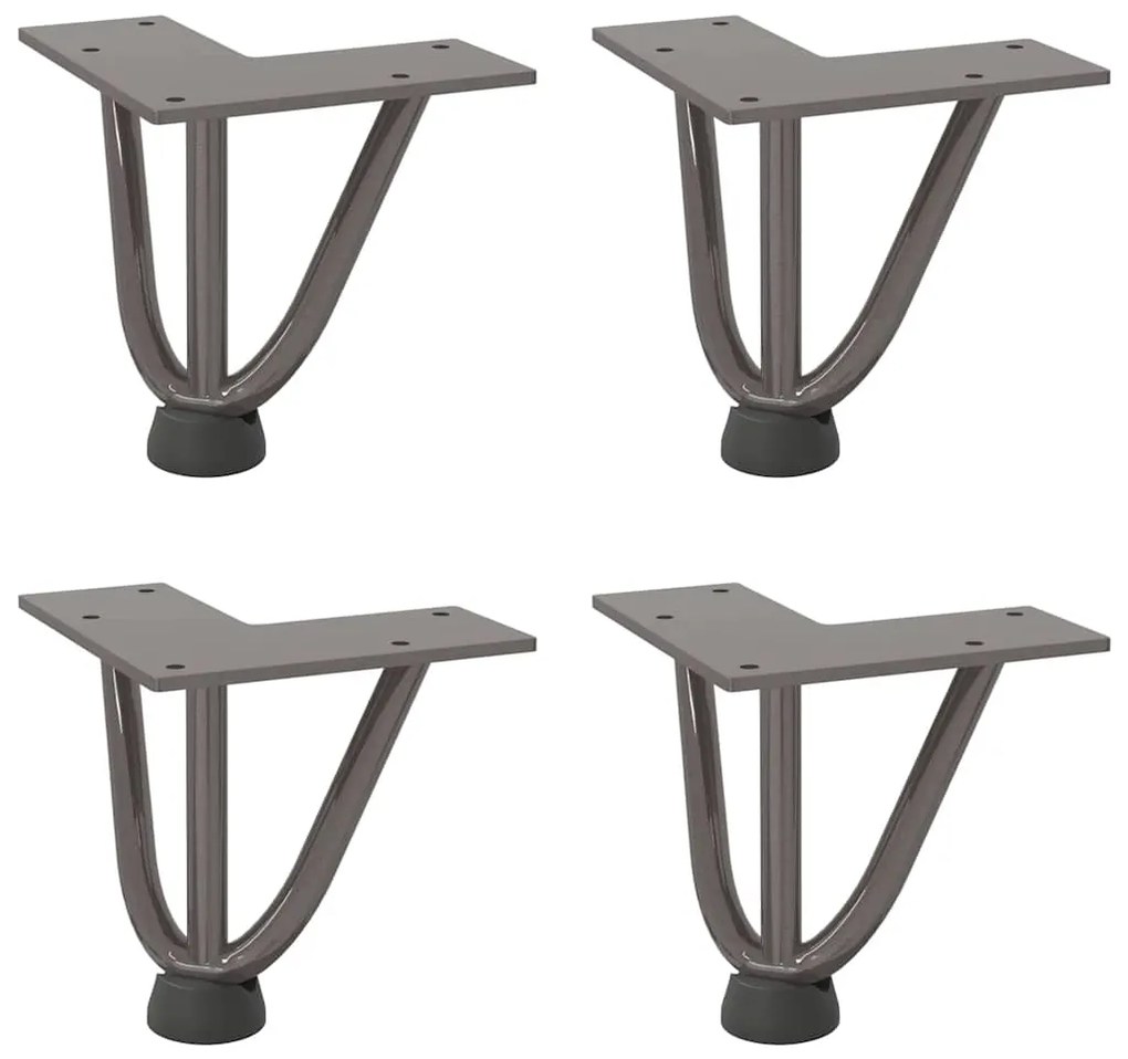 Pernas de grampo para mesa de centro 4 peças Aço natural 10 cm Aço mac