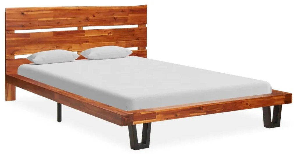 325284 vidaXL Estrutura de cama c/ aresta viva madeira de acácia maciça 120 cm