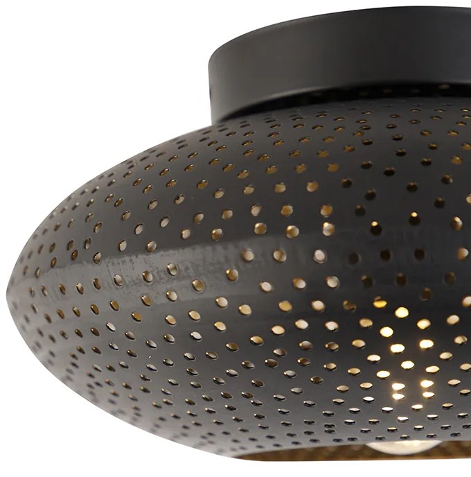 Candeeiro de teto oriental preto com dourado 25 cm - Radiance Oriental