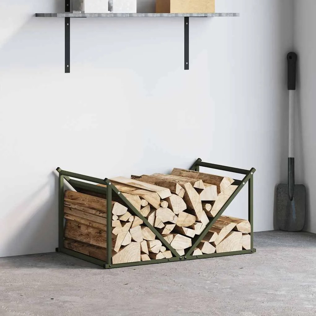 Suporte para lenha aço laminado a frio verde azeitona