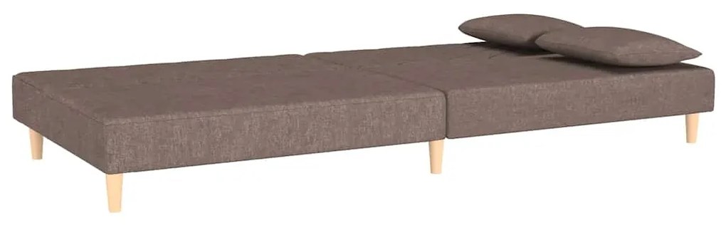 Sofá-cama 2 lugares c/ duas almofadas tecido cinza-acastanhado
