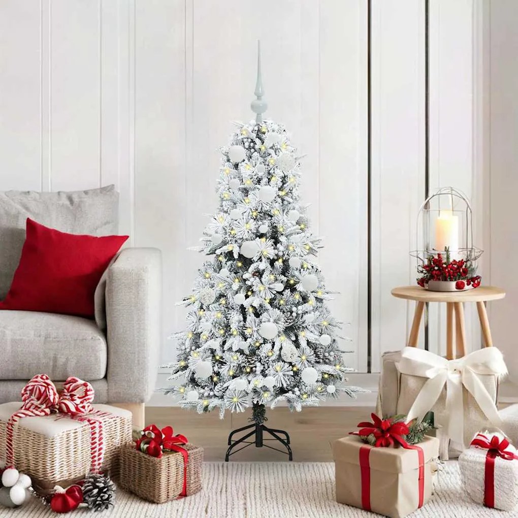 vidaXL Árvore de Natal Articulada Artificial Branco 120 cm PE e PVC
