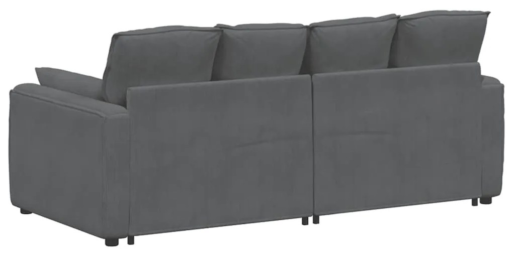 Sofá modular com almofadas cinzento-escuro