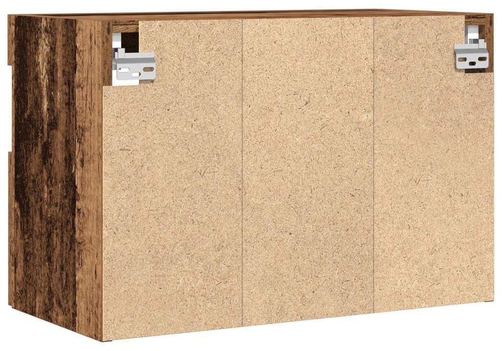 Gabinete de TV vidaXL com Luzes LED Madeira Antiga 60x30x40 cm