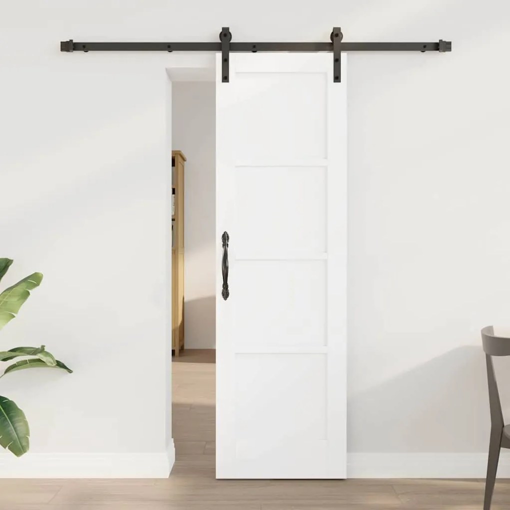 Porta Deslizante com Conjunto de Ferragens Branca 61x198.5 cm em Madei