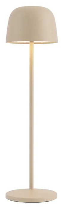 Candeeiro de mesa bege com LED recarregável com estação de carregamento IP65 - Raika Moderno