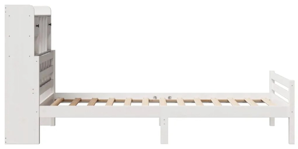 Cama com estante sem colchão 100x200 cm pinho maciço branco
