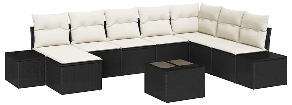 Conjunto de Sofá de Jardim com 8 Peças e Almofadas de Rattan Sintético